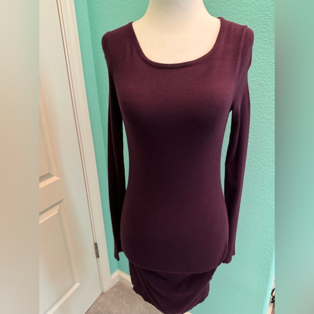 GUC EXPRESS Stretchy Bodycon Dress, Purple Plum, XS